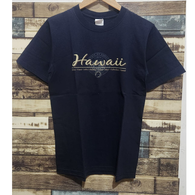 Tshirt Anvil Hawaii Aloha State Script Navy ( Size S )