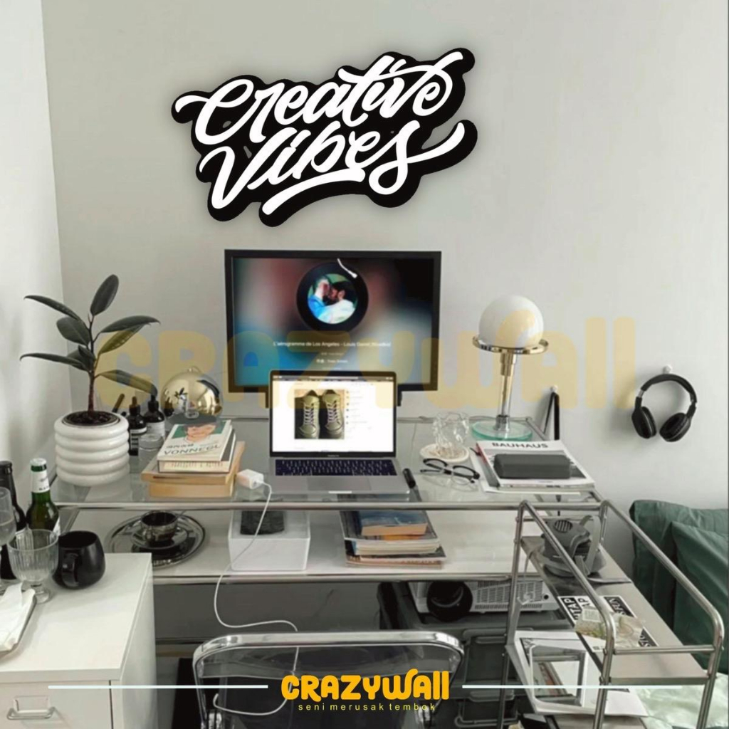 Hiasan dinding lettering “CREATIVE VIBES“ wall decor aesthetic kamar cewek kamar cowok