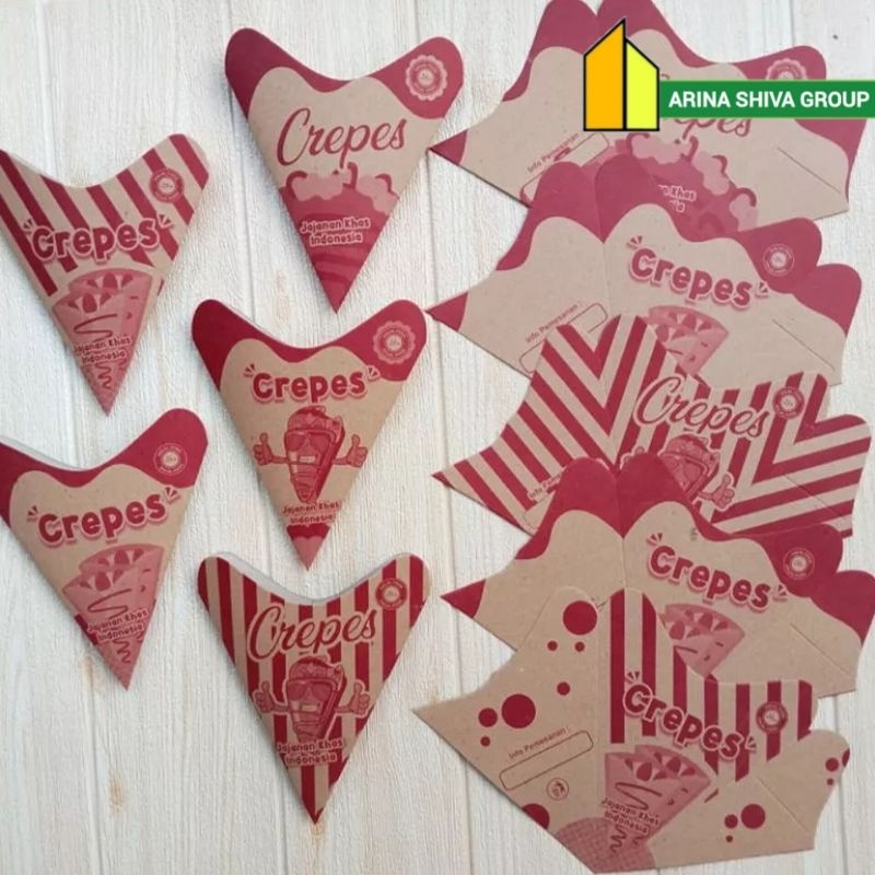 

400 LEMBAR KEMASAN CREPES 3D PAPER CRAFT SUPER QUALITY | KERTAS LEKER KREPES CRISPY HIGH QUALITY | BOX LEKKER WAFFLE CROFFLE PRODUK TERBARU | ARINA SHIVA GROUP 1909