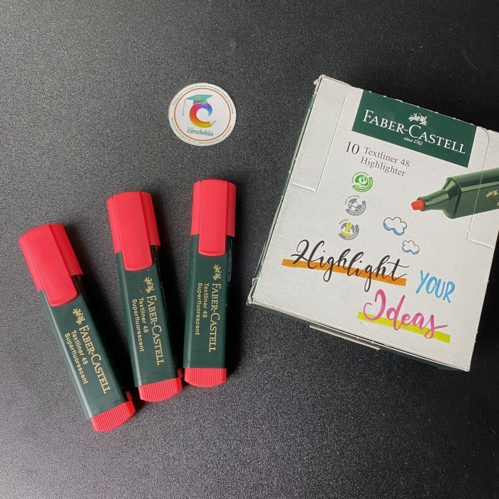 

Highlighter Textliner 48 Stabilo Faber Castell Red Merah