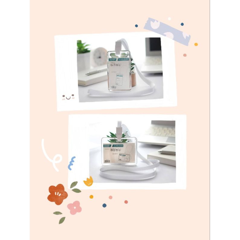 

BANTEX TRANSPARENT NAME TAG ID CARD HOLDER LANYARD TEMPAT KARTU NAMA BENING TRANSPARAN