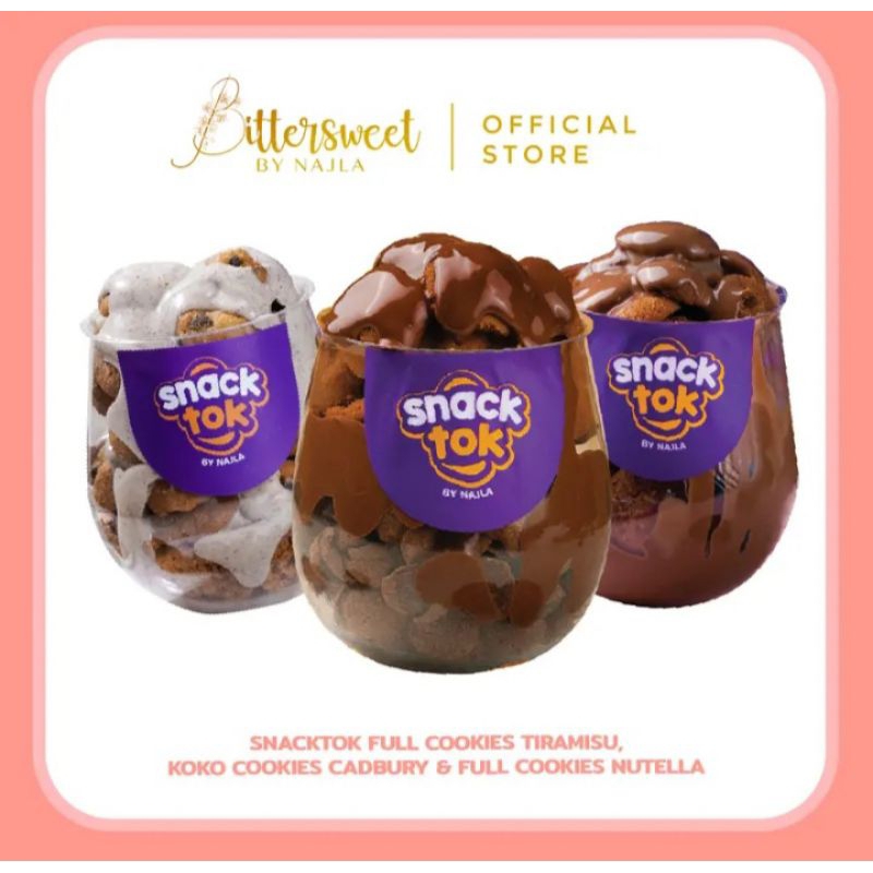 

Bundle 3 Snacktok {Snacktok Koko Crunch Cookies Cadbury + Full Cookies Nutella + Full Cookies Tiramisu}