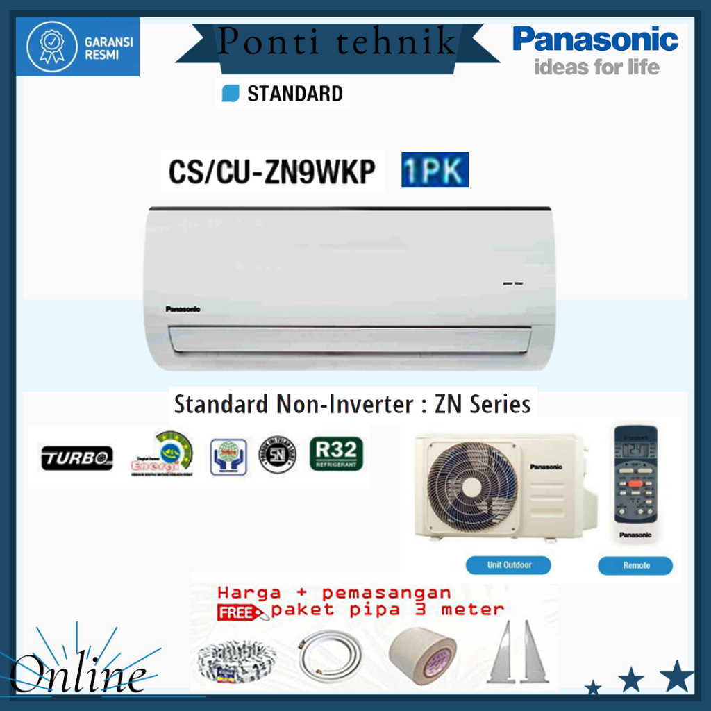 AC PANASONIC CS-ZN 9WKP 1 PK HARGA+PEMASANGAN