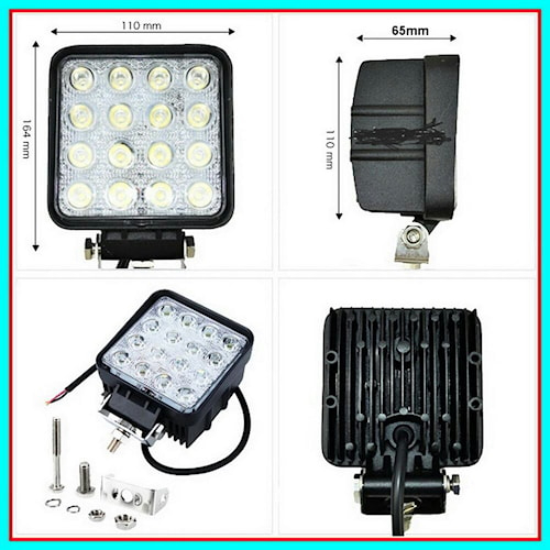 Lampu Tembak Lampu Sorot Work Led Sorot Lampu Tembak Motor Mobil 16 Mata 48 Watt 23mm 28mm 55mm 65mm