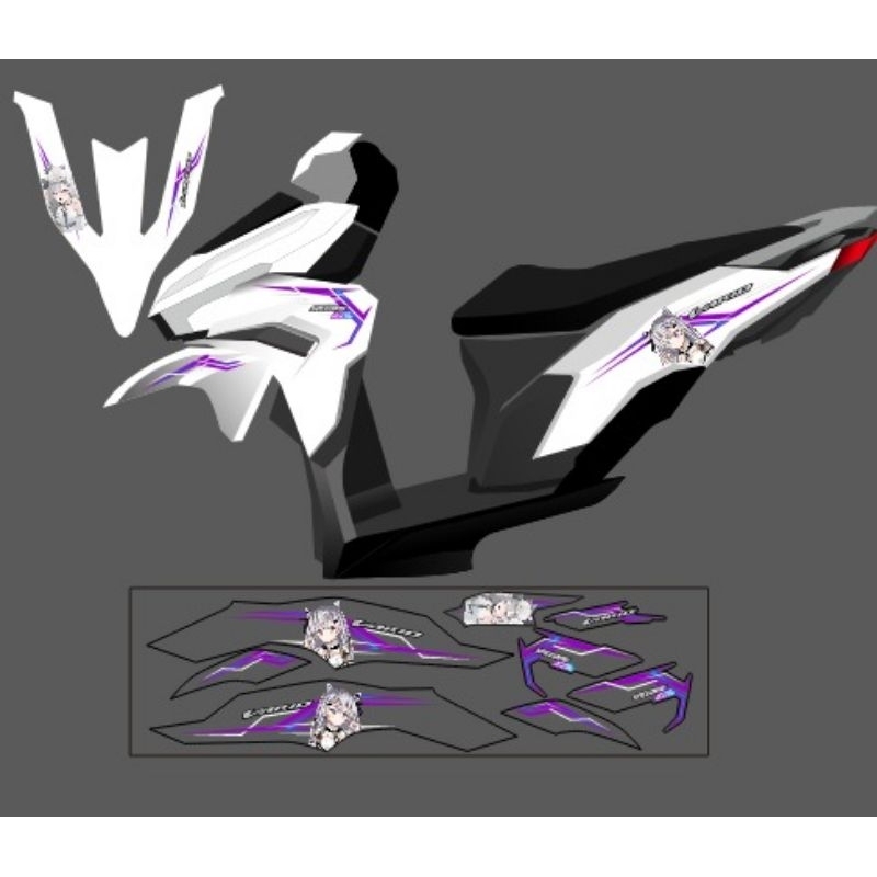 STRIPING STIKER VARIO NEW 125 2023 TRANSPARAN CUSTOM KARAKTER ANIME VAZETA