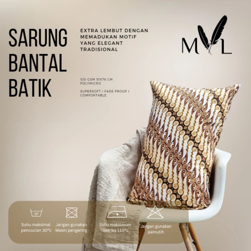 Sarung Bantal Guling Motif Batik Premium