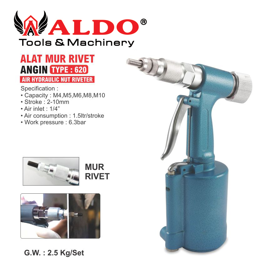 ALAT MUR RIVET ANGIN 620 / AIR RIVETER / TANG RIVET ANGIN MERK ALDO
