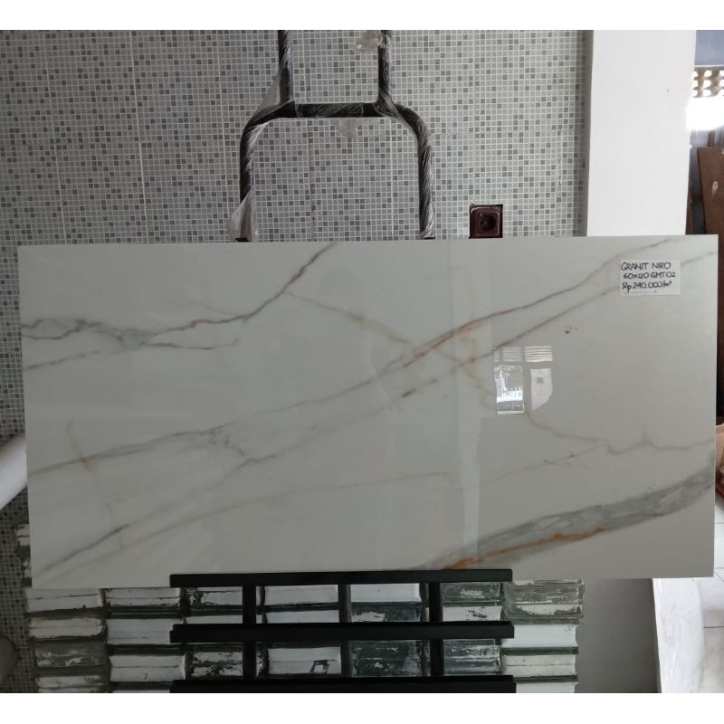GRANIT 60x120 niro GMT02 lantai rumah white marble putih marmer