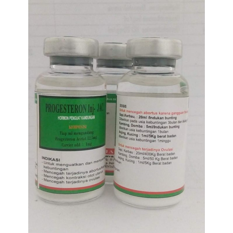 PROGESTERON Inj Mencegah abortus (keguguran ) dan penguat kandungan pada hewan selama kebuntingan
