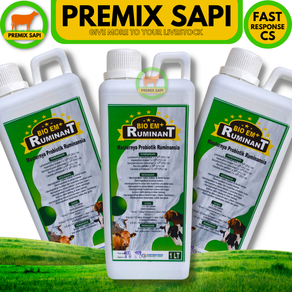 BIO EM PLUS 1 liter - Probiotik cair peternakan dosis 1 liter per 1 ton untuk pakan sapi domba kambi