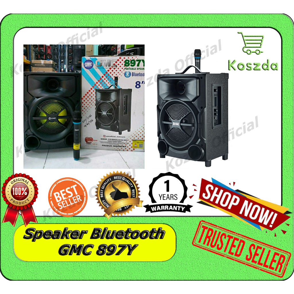 Speaker Aktif BLUETOOTH GMC 897Y Original Resmi + Bluetooth MIC