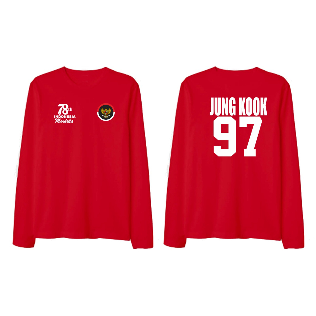 Kaos lengan panjang Agustusan 78 Logo Garuda Member Bangtan