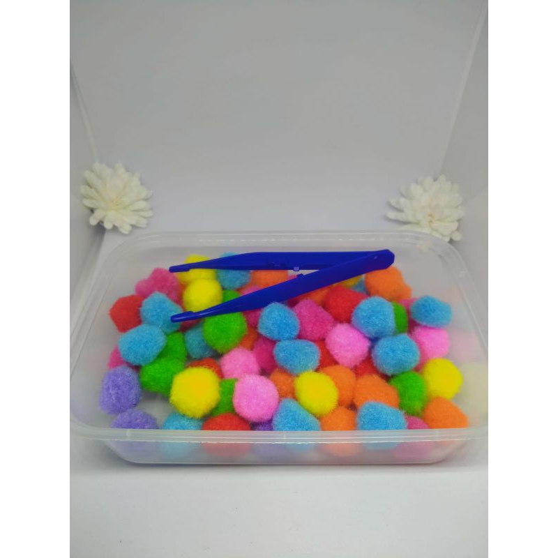 Pom pom Mainan Gratis Tweezer Mini