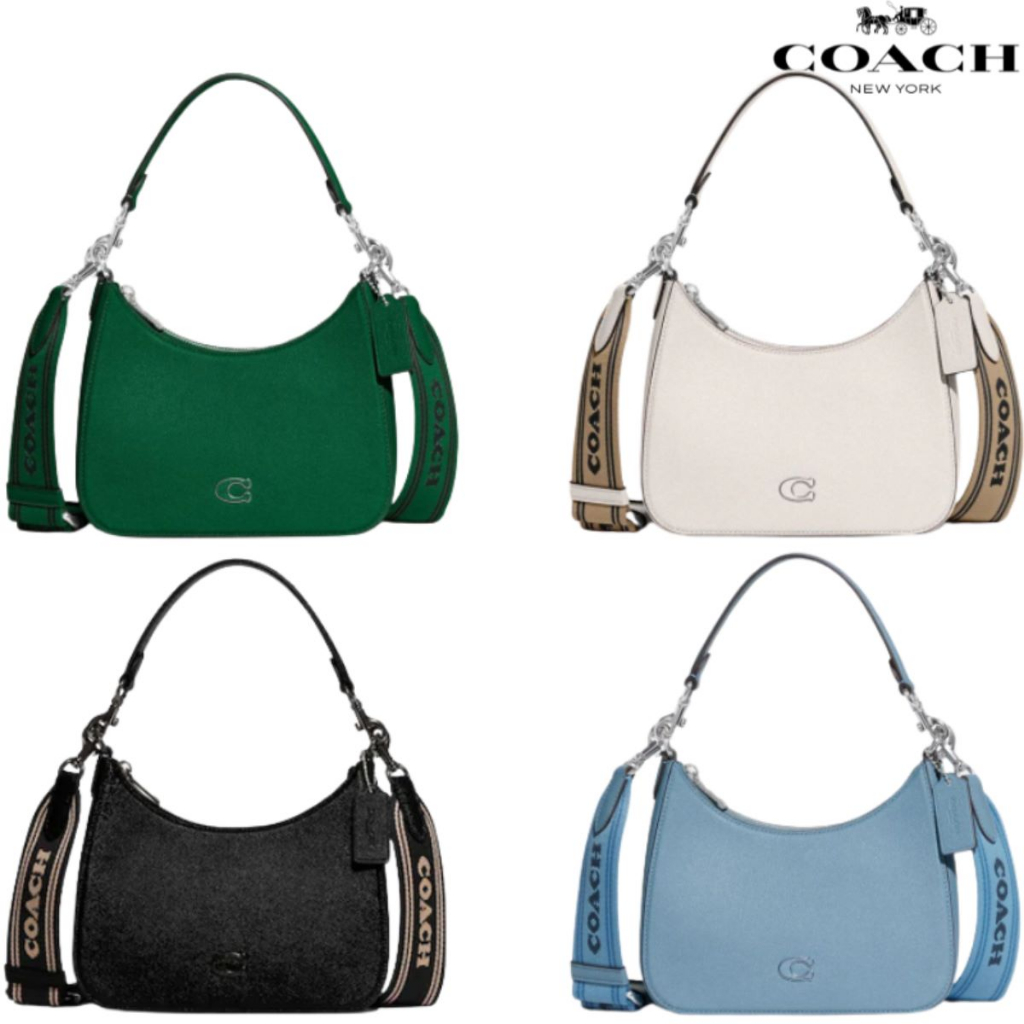 COC CJ842 Hobo Crossbody with Signature Canvas Details COC Hobo Sling Bag