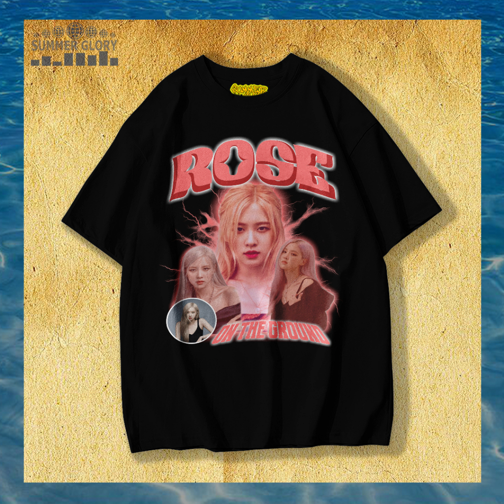 ROSE BLACK PINK T-SHIRT / KAOS ROSE BLACK PINK / KPOP