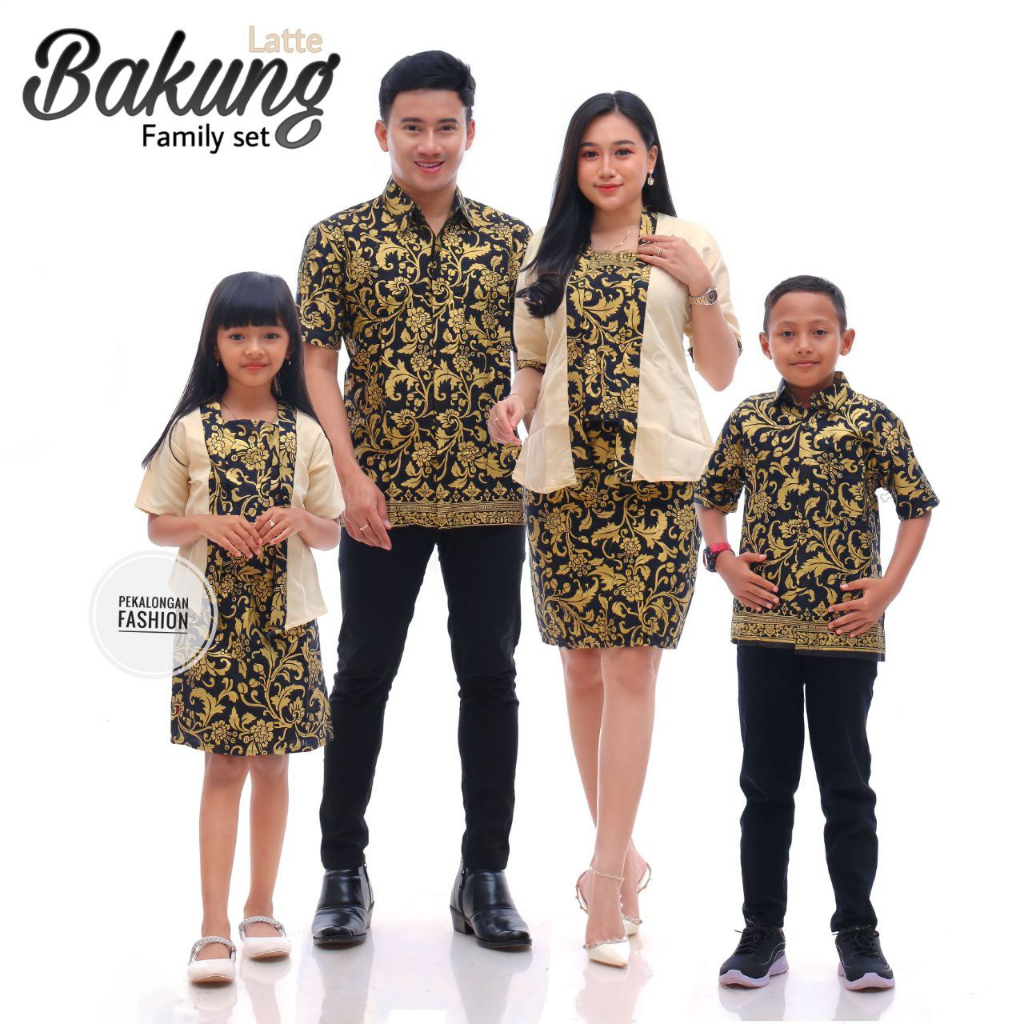 COUPLE KEBAYA BATIK BAKUNG / BAKUNG FAMILY SET / COUPLE KEBAYA KEMEJA PENDEK / SETELAN KEBAYA ANAK