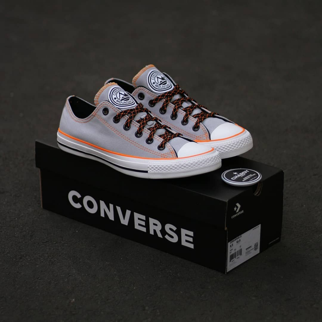 Sepatu Sneakers Pria CONVERSE CT AS Ox East Village Explorer Grey Original 166328C