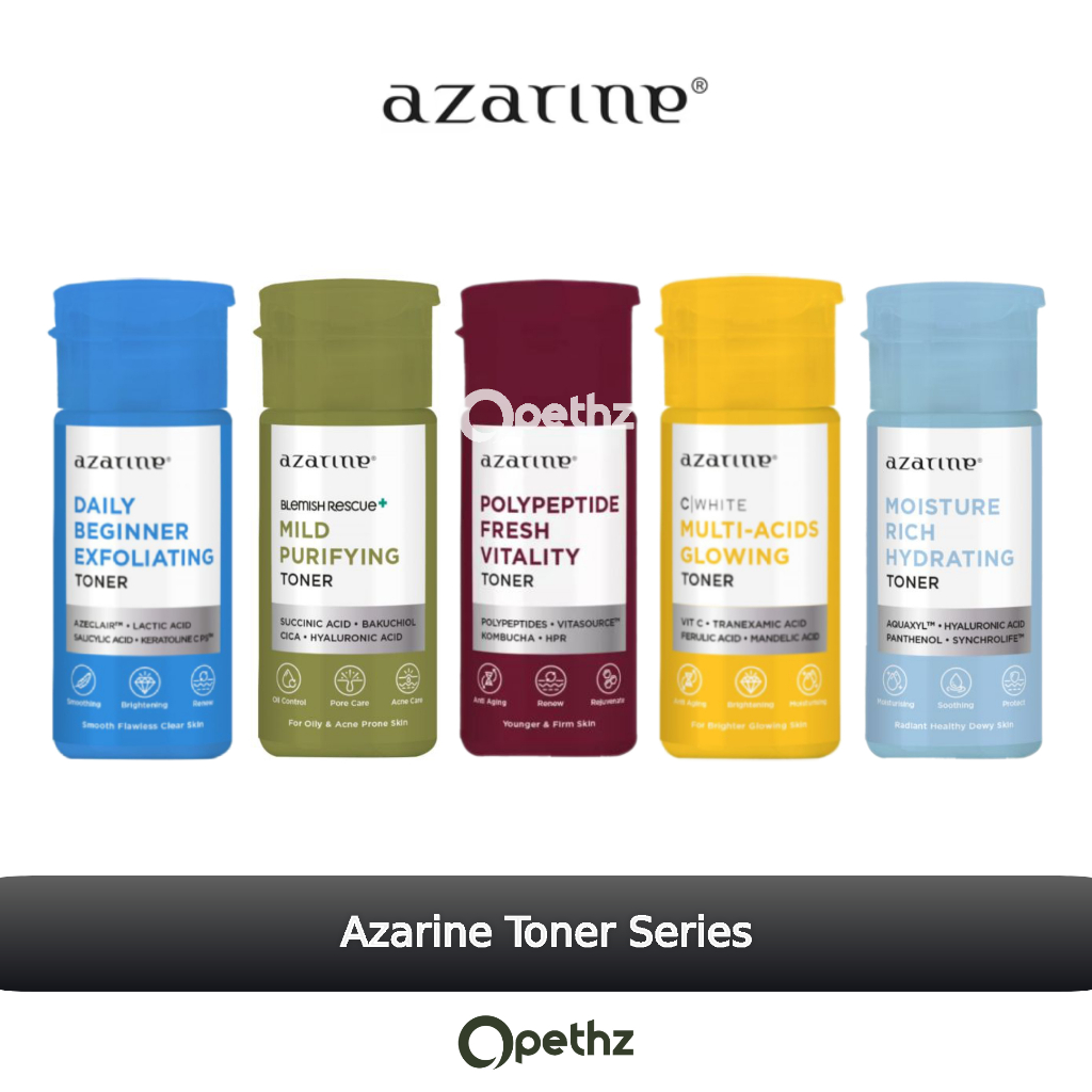 Azarine Toner for All Skin Types Daily Beginner Exfoliating | Mild Purifying | Polypeptide | C White