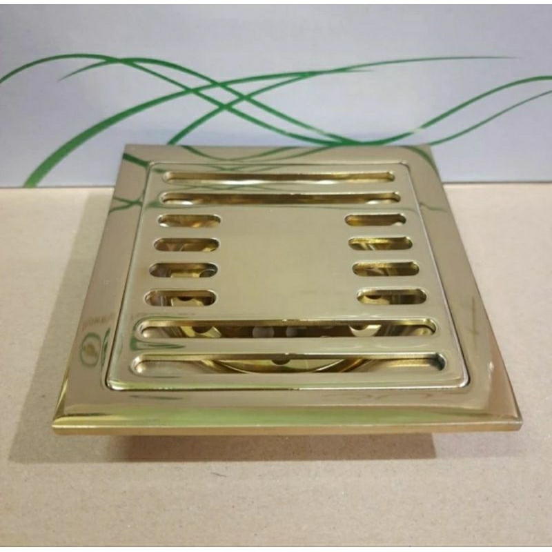 Flor drain gold emas kotak saringan kamar mandi