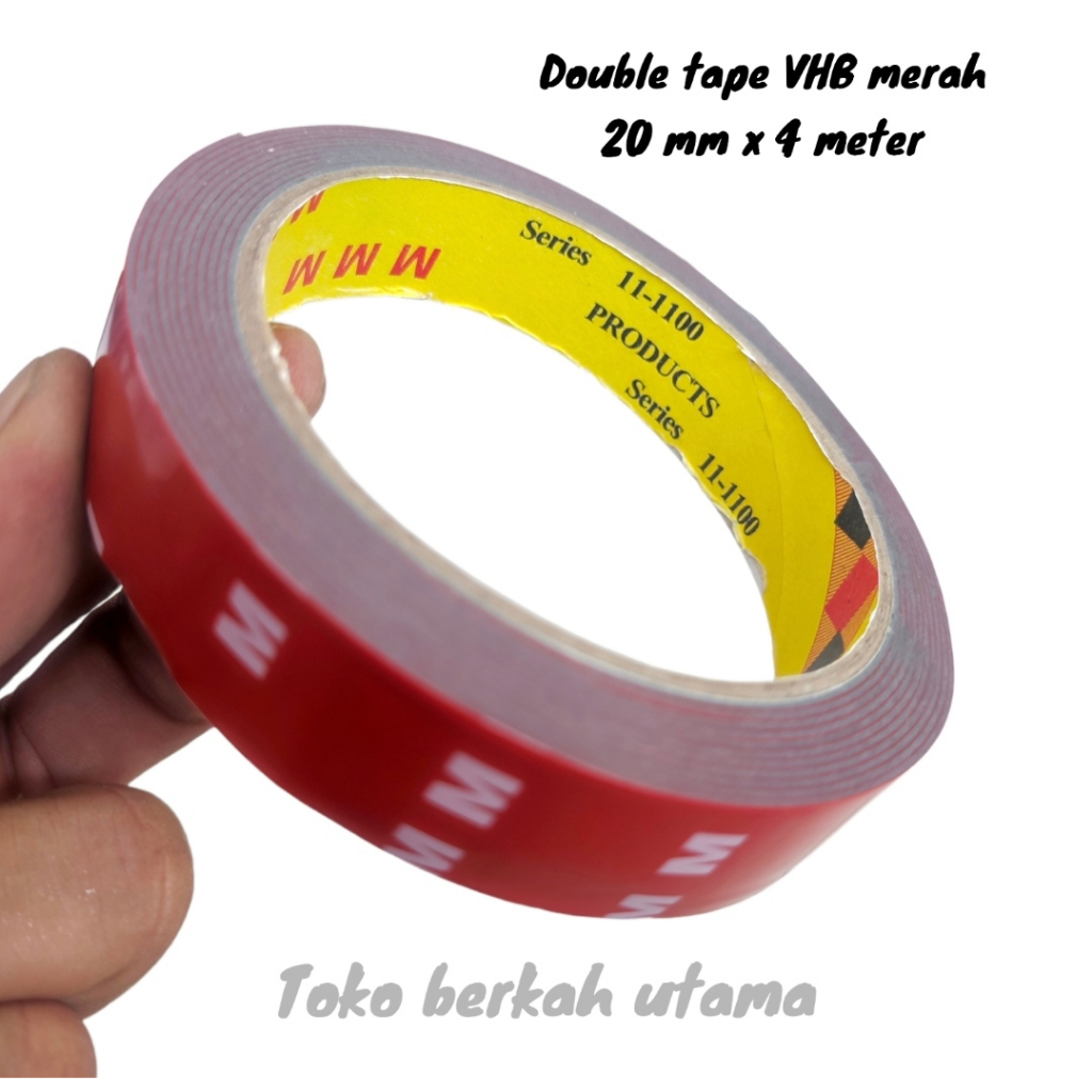 Double tape VHB merah 2 cm x 4 meter