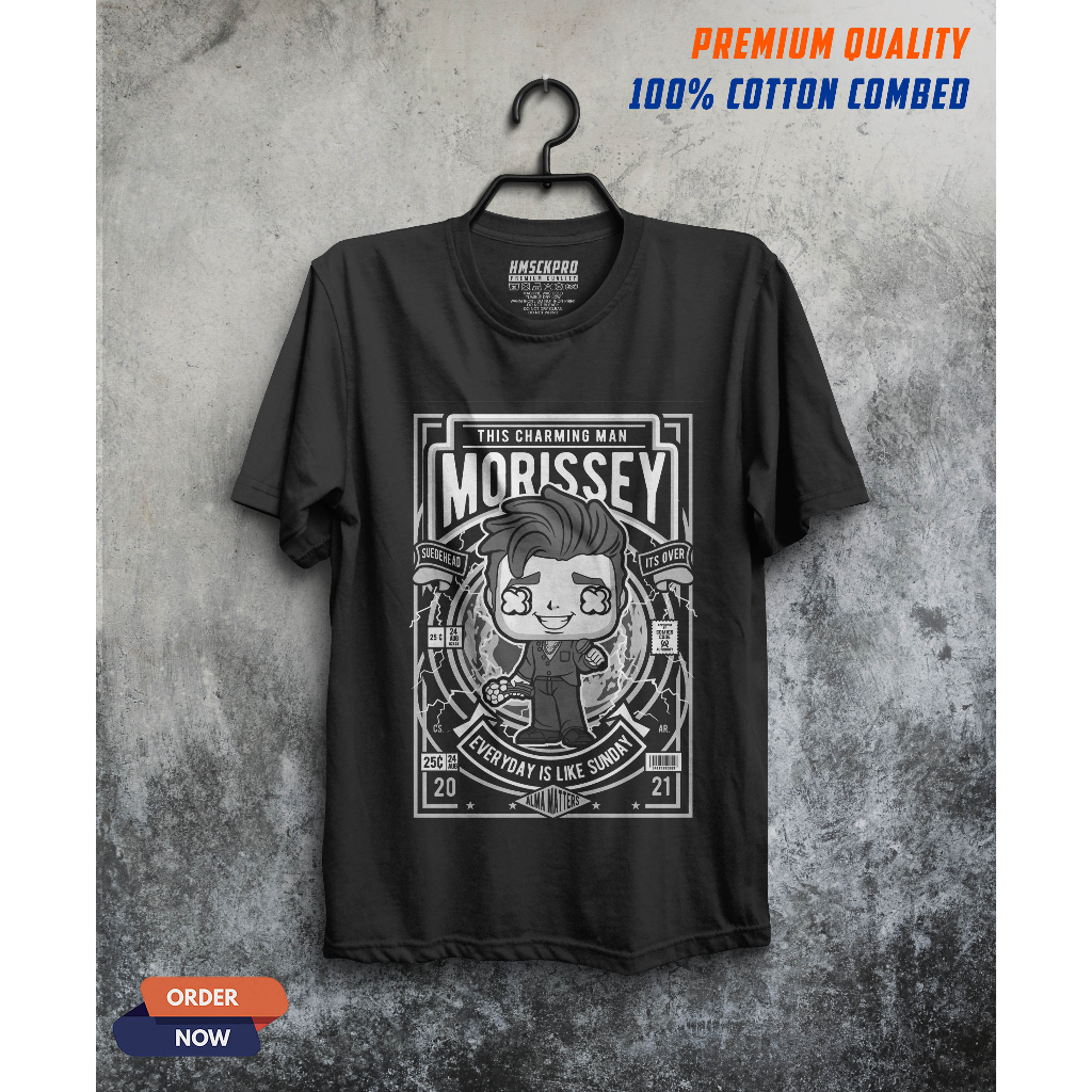 T-SHIRT DISTRO MORISSEY / KAOS MUSIK / BAJU BAND / COD ATASAN PRIA