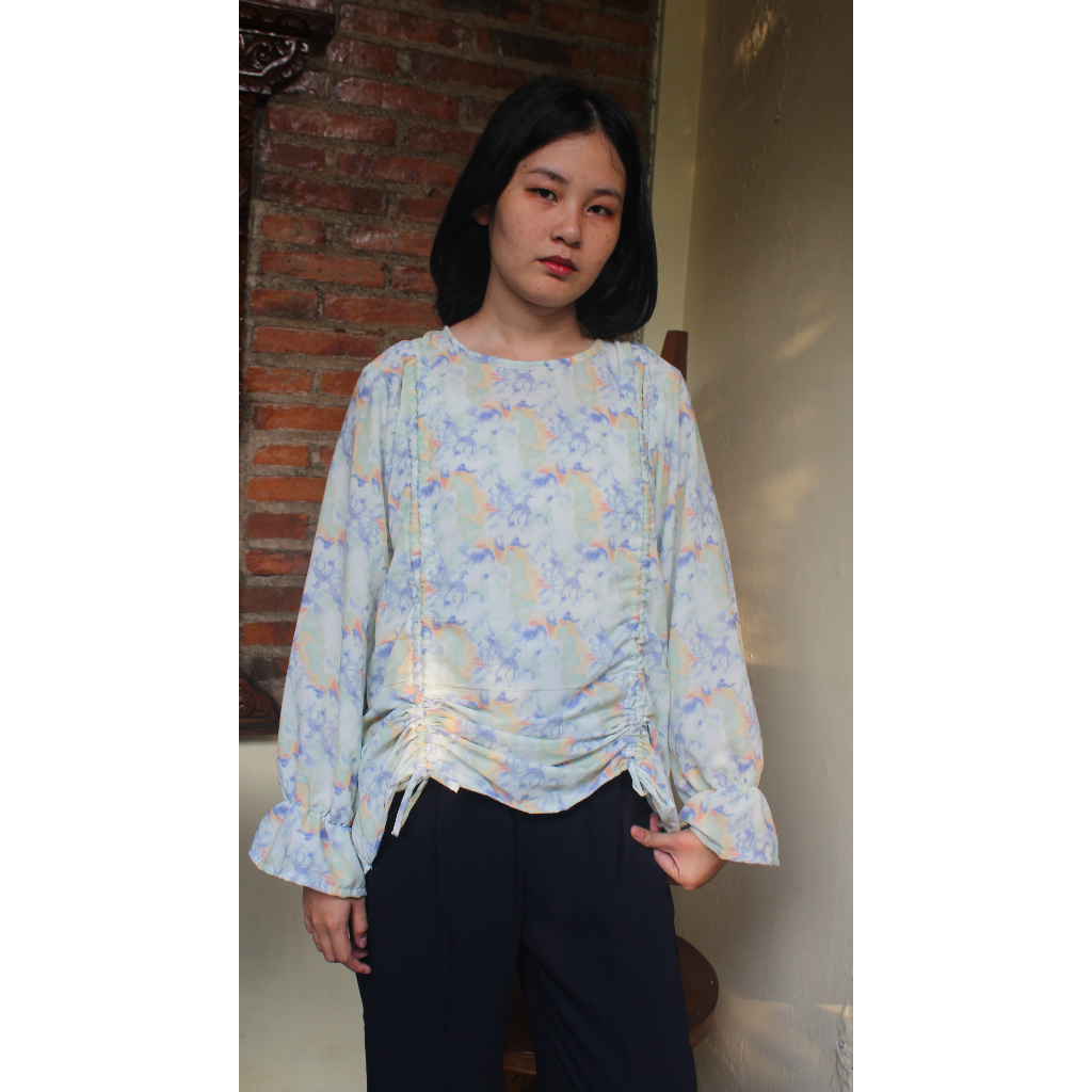 Aubrey Blouse | Atasan Wanita | Blouse Wanita | Cotton Candy Blouse | Blouse Pastel | Korean Blouse 