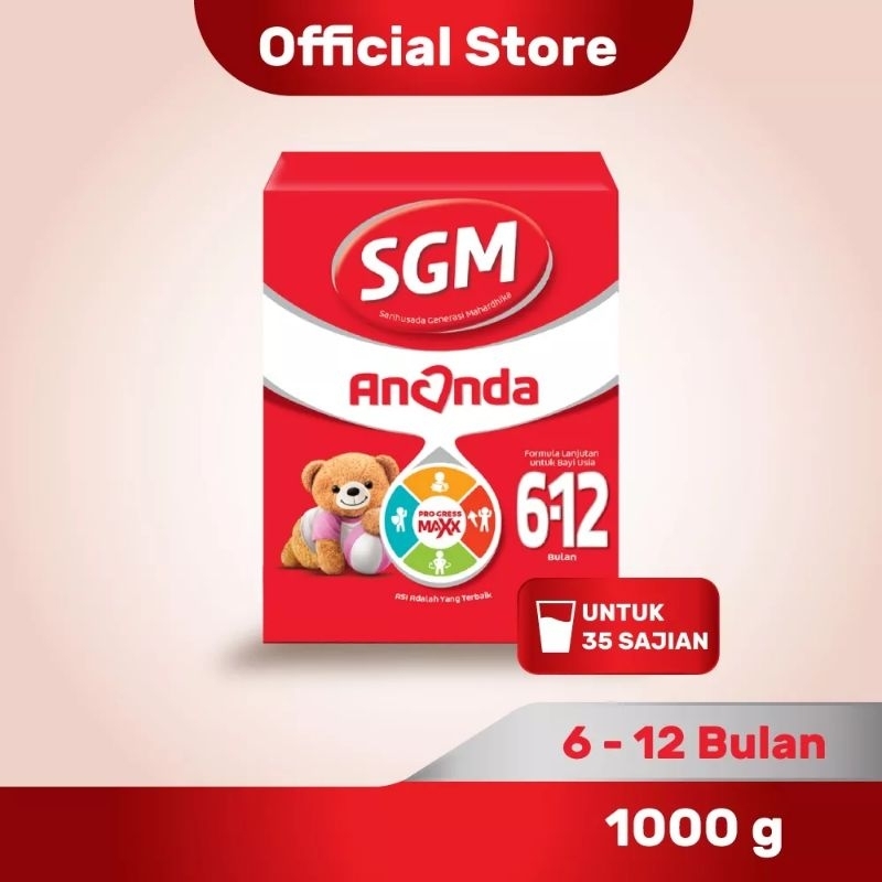 Susu SGM Formula 6-12 bulan bubuk ukuran 1000gr
