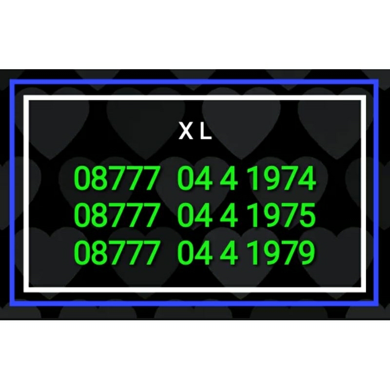 XL Nomor Cantik Super Rapi Seri Triple Tanggal, Bulan & Tahun Lahir (Triple 777 04 4 Tahun)