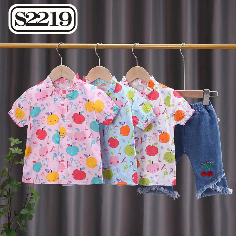 Setelan kemeja jeans anak