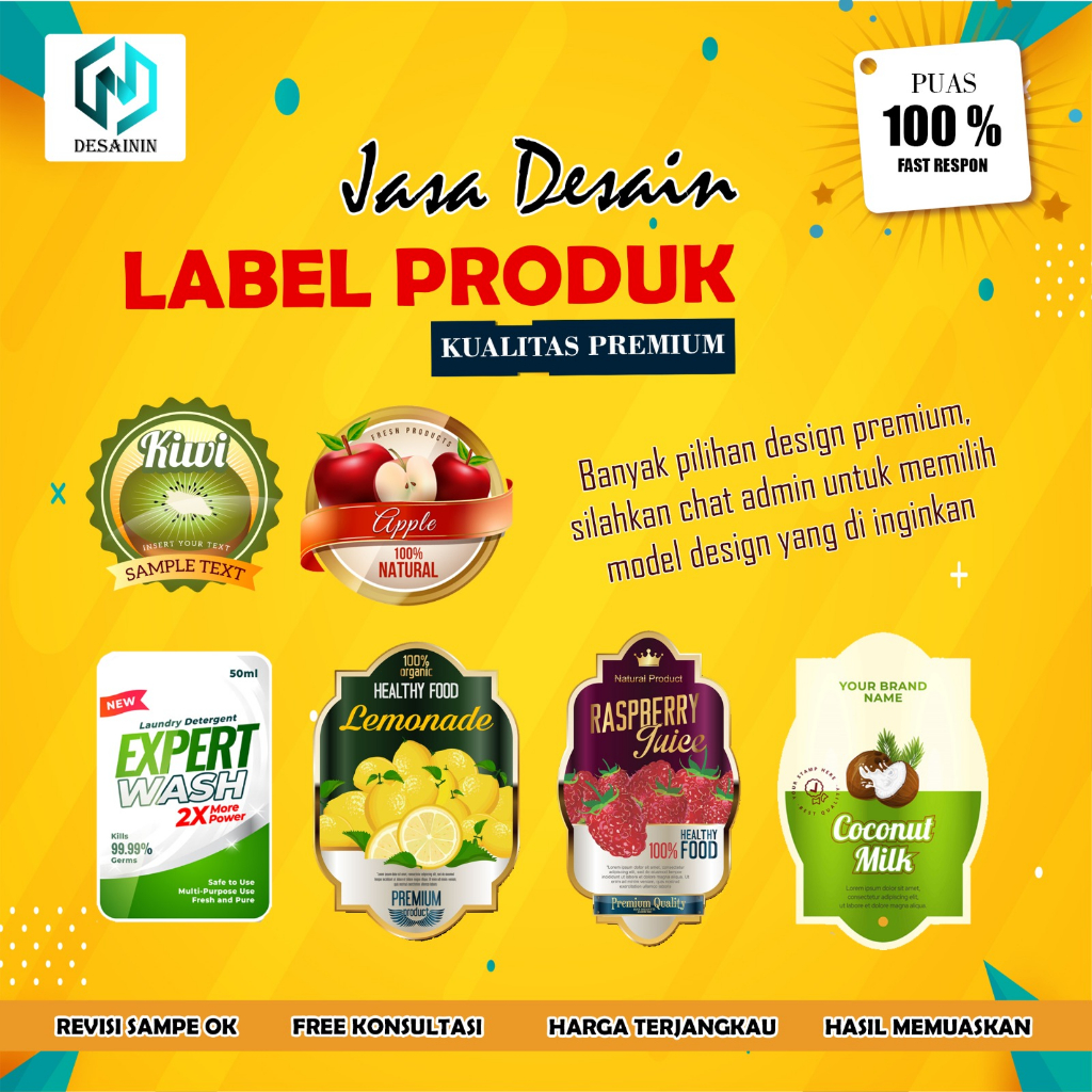 Jasa Desain Label Premium Elegant  Stiker Kemasan Produk  Desain Label Produk