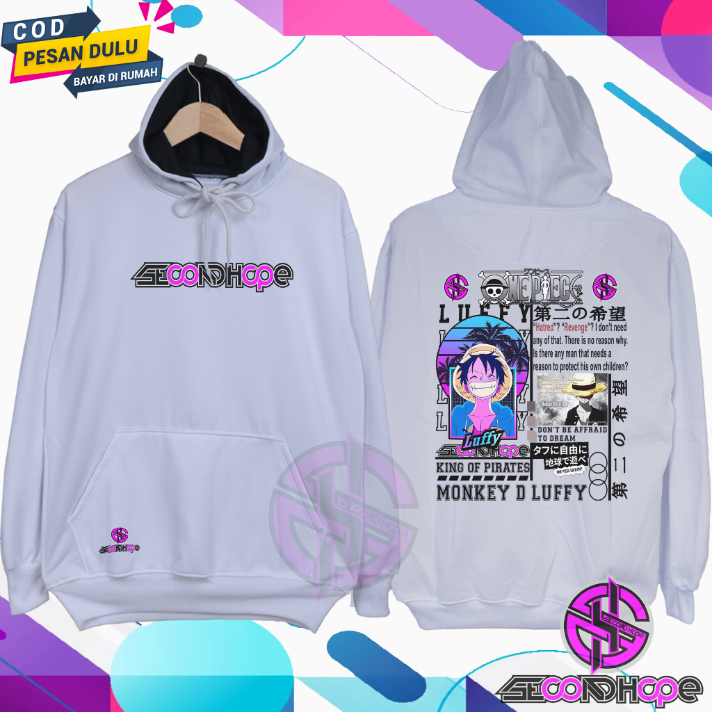 Hoodie sweater terbaru second hope anime Hoodie pria wanita oversize murah bahan tebal Jaket wanita 