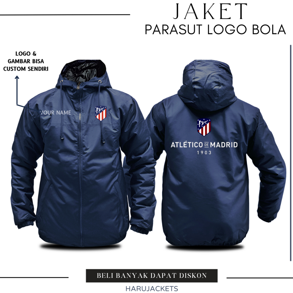 JAKET PRIA KLUB BOLA ATM JAKET ATLETICO MADRID