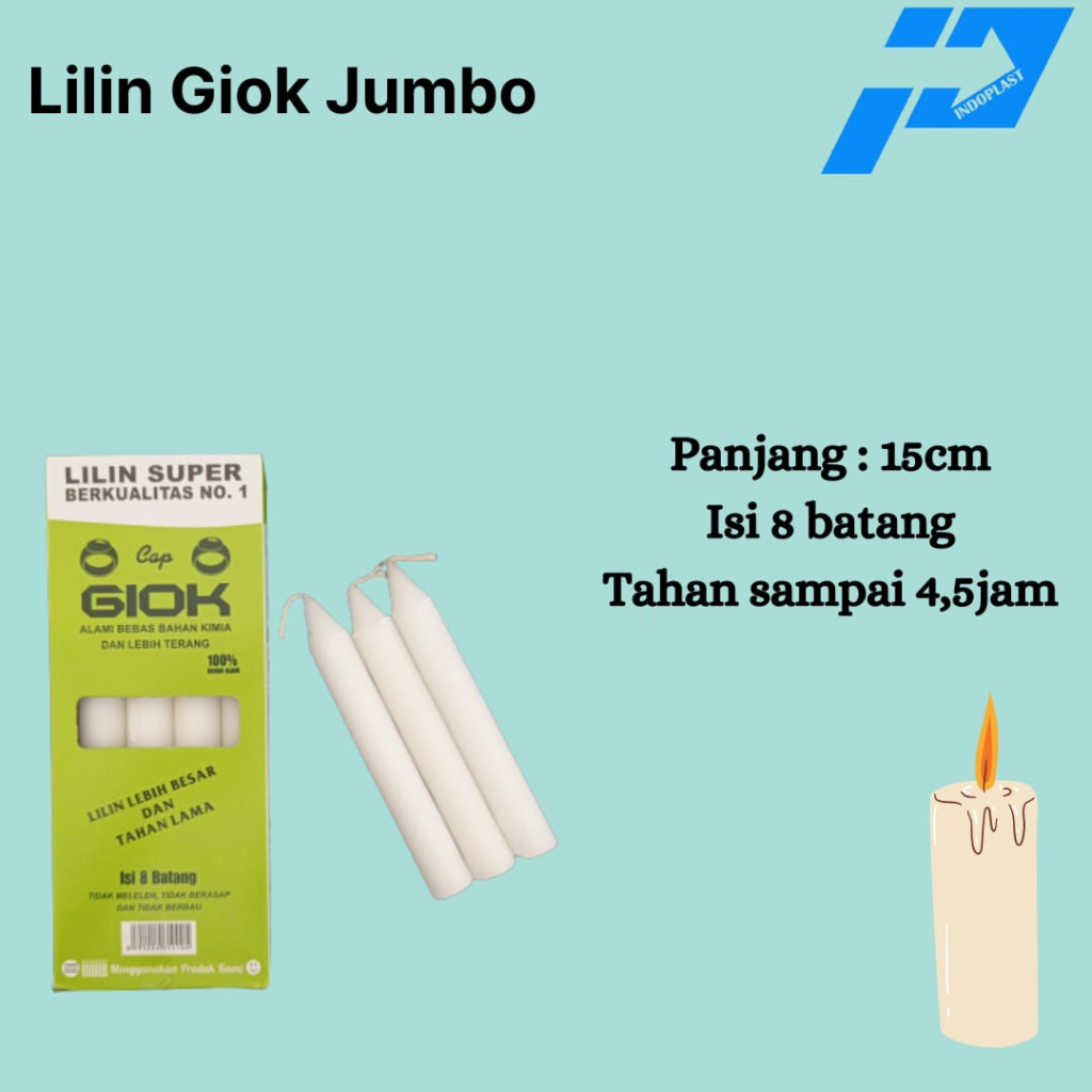 Lilin Mati Lampu/Lilin Putih Jumbo/Lilin Giok Jumbo