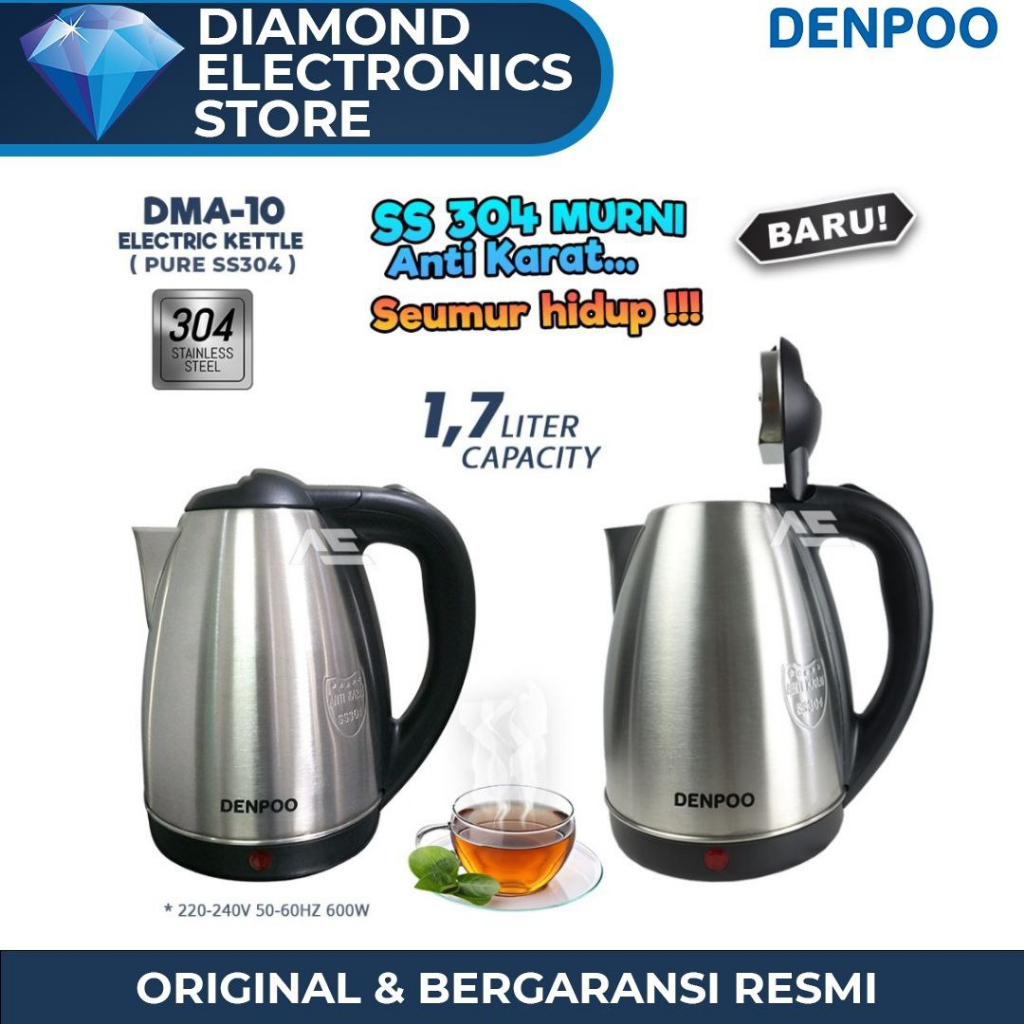 KETTLE DENPOO DMA 10 - TEKO LISTRIK - PEMANAS AIR 1,7 LITER