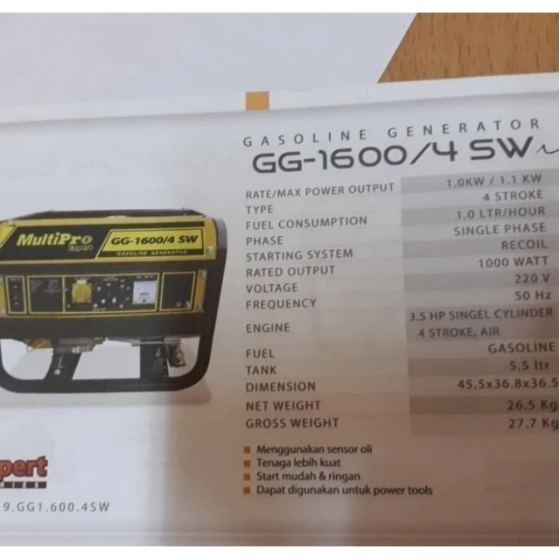 MULT GH-16004SW GENSET PORTABEL