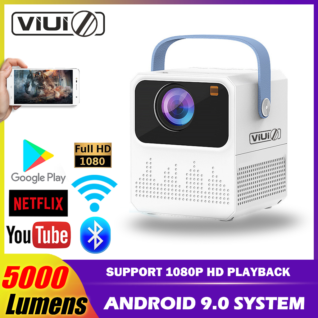 VIUIO CY300 Projector 5000Lumens Classroom Proyektor Android9.0 System U disk Mobile Video Projector