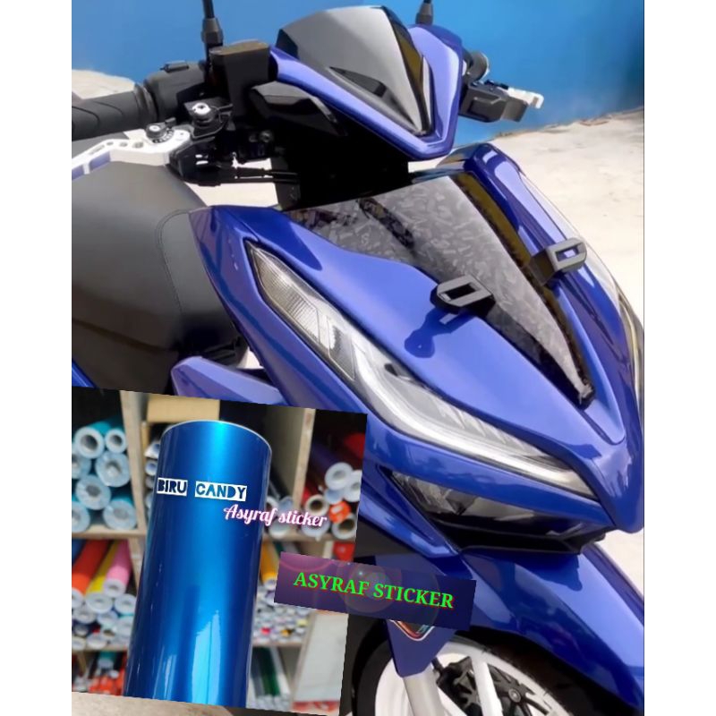 SKOTLET STIKER MOTOR WARNA BIRU CANDY STICKER WARNA BIRU CANDY