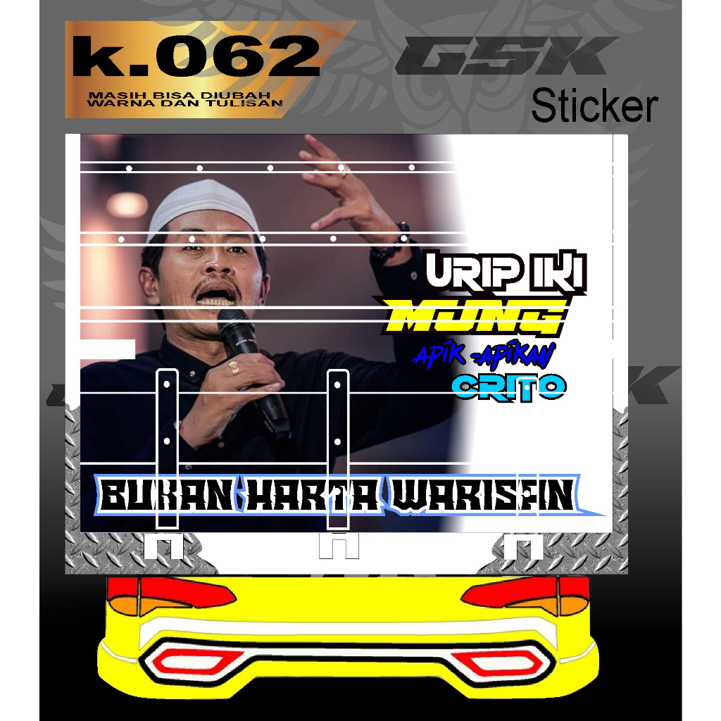 Stiker Decal Bak Belakang Truk Canter Stiker Bak Truk Giga Stiker Decal Bak k.02