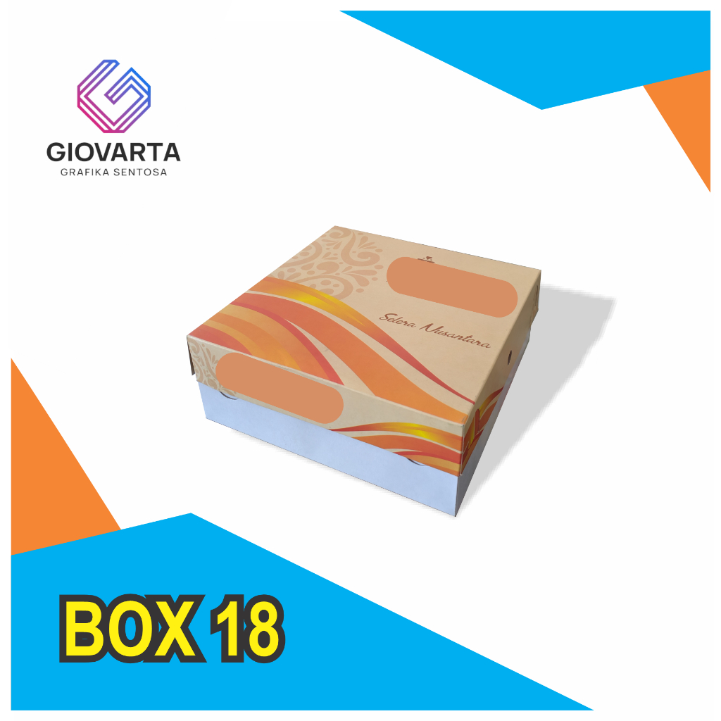 Box Makanan / Lunch Box Paper / Paper Box Lunch Custom Desain Ukuran 18x18 Laminasi Bawah