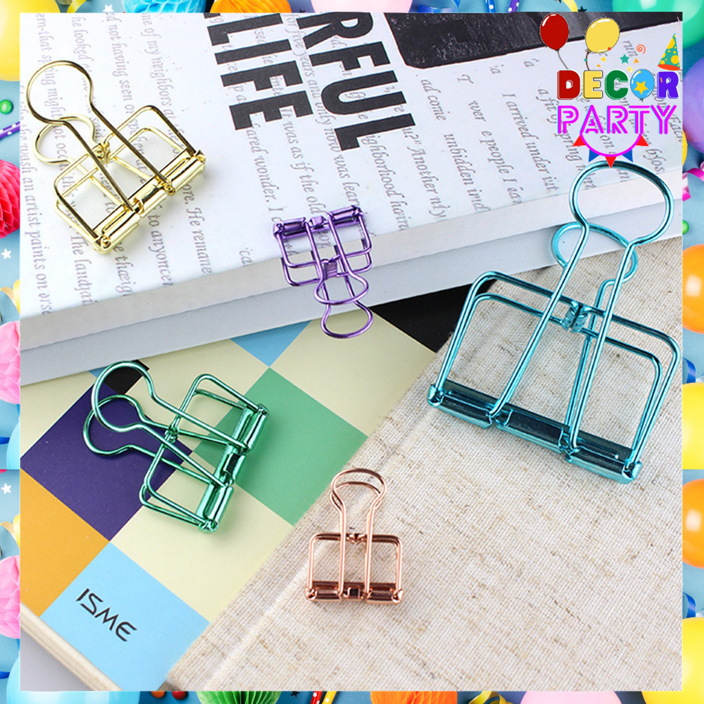 DP Paper Clip Besi Warna Warni Klip Penjepit Buku Bahan Metal Besar Sedang Kecil Penjepit Kertas Bin