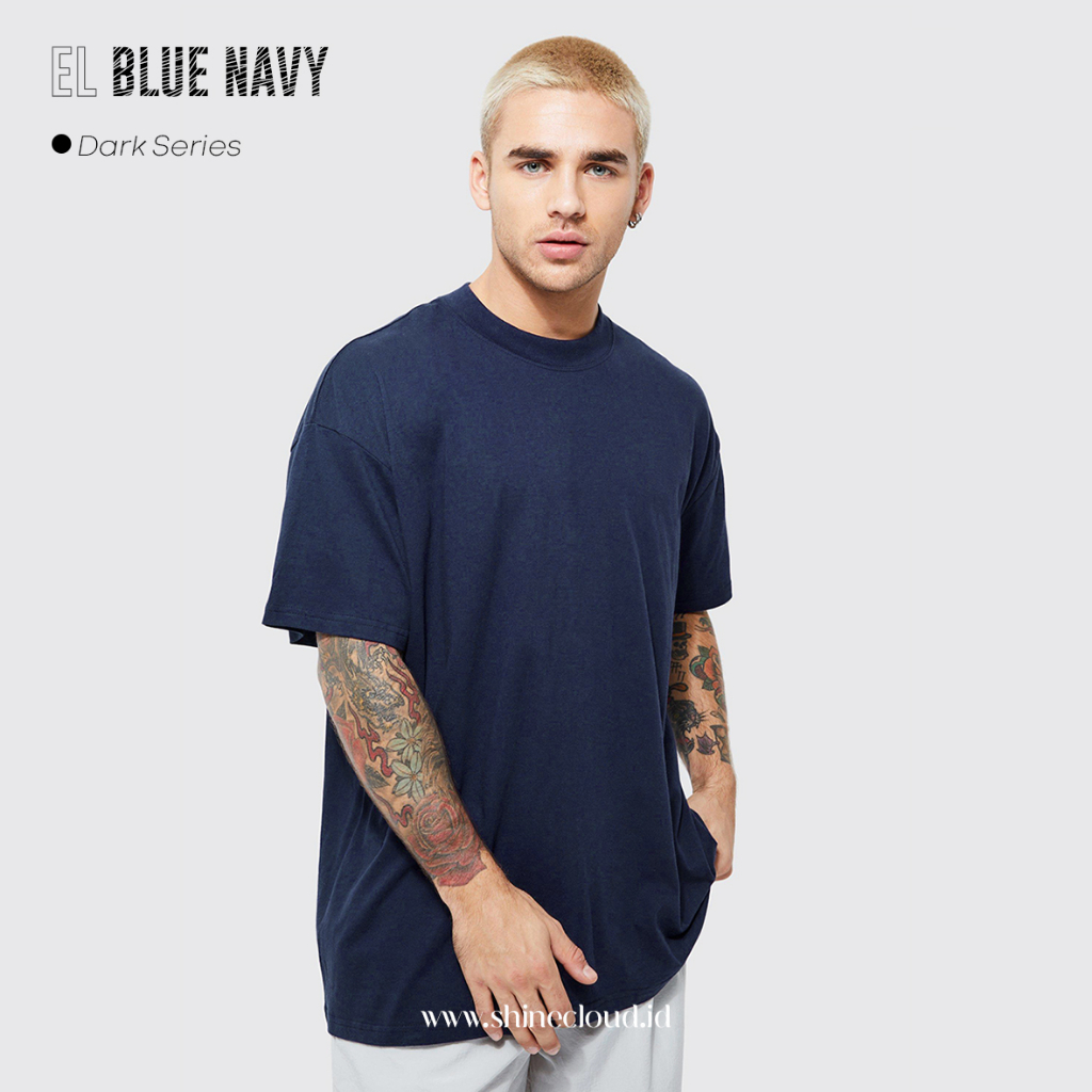 SHINECLOUD / Kaos Unisex / OVERSIZE / Cotton 100% / EL BIRU NAVY