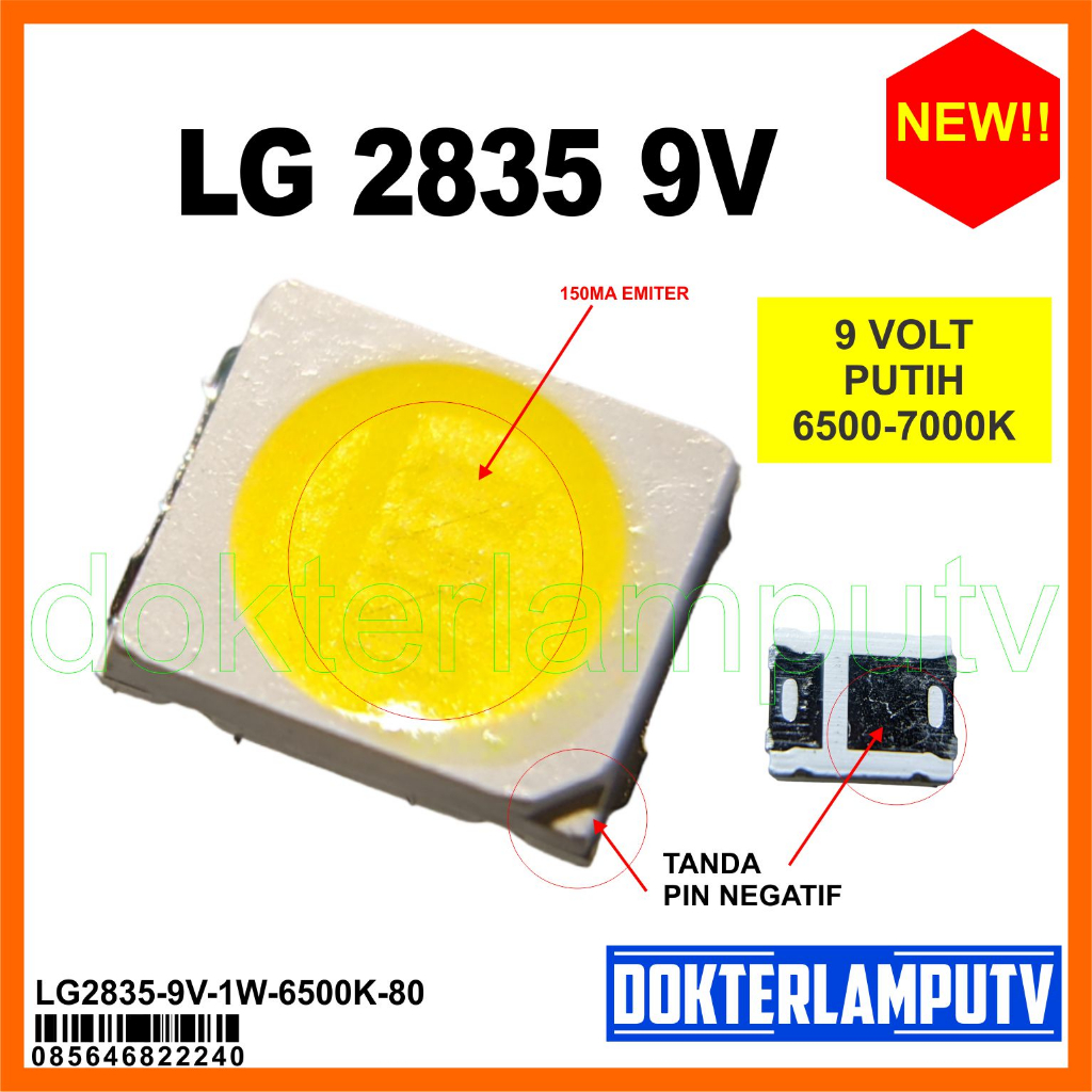 LED SMD 9V 1W 2835 PUTIH PROYEKTOR SERVIS LAMPU LED PHILIPS OSRAM DLL