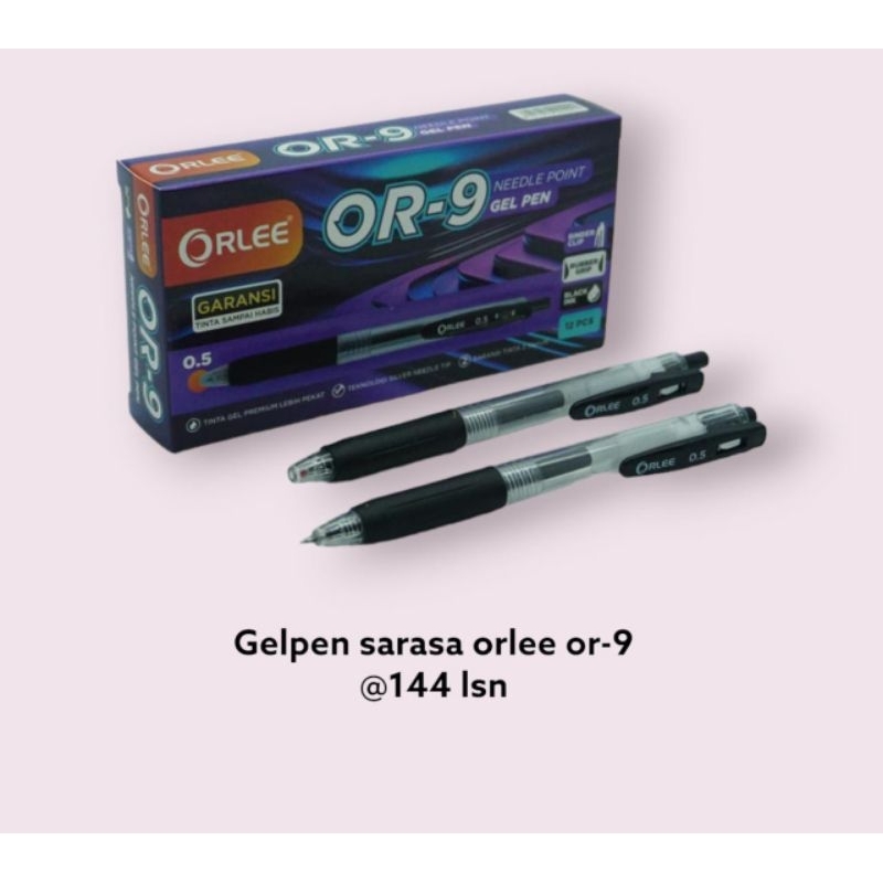 

Bolpoin / Bolpen / Pena / Pulpen Mekanik merk Orlee Sarasa GelPen OR-9 tinta Hitam Termurah (1 PCS)