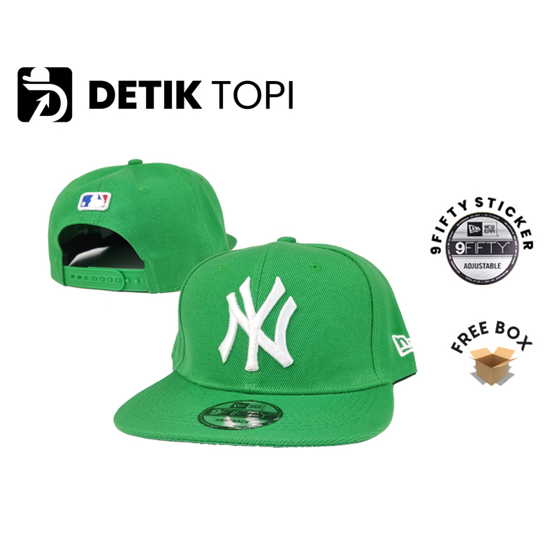 Topi NY Snapback New York Green White Hijau Logo Bordir
