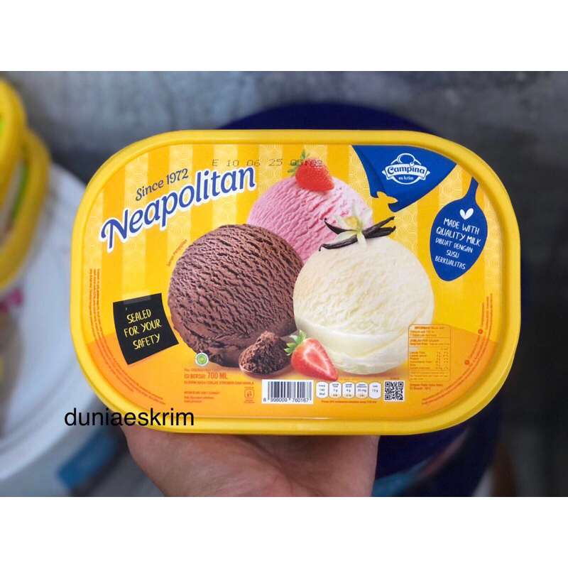 

Ice Cream Campina 700ml - Neapolitan / Es Krim Campina