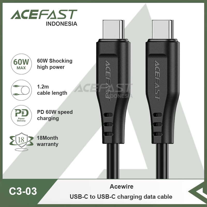 Acefast Indonesia - Kabel Charger PD ACEFAST Acewire C3-03 USB-C To USB-C Data Cable