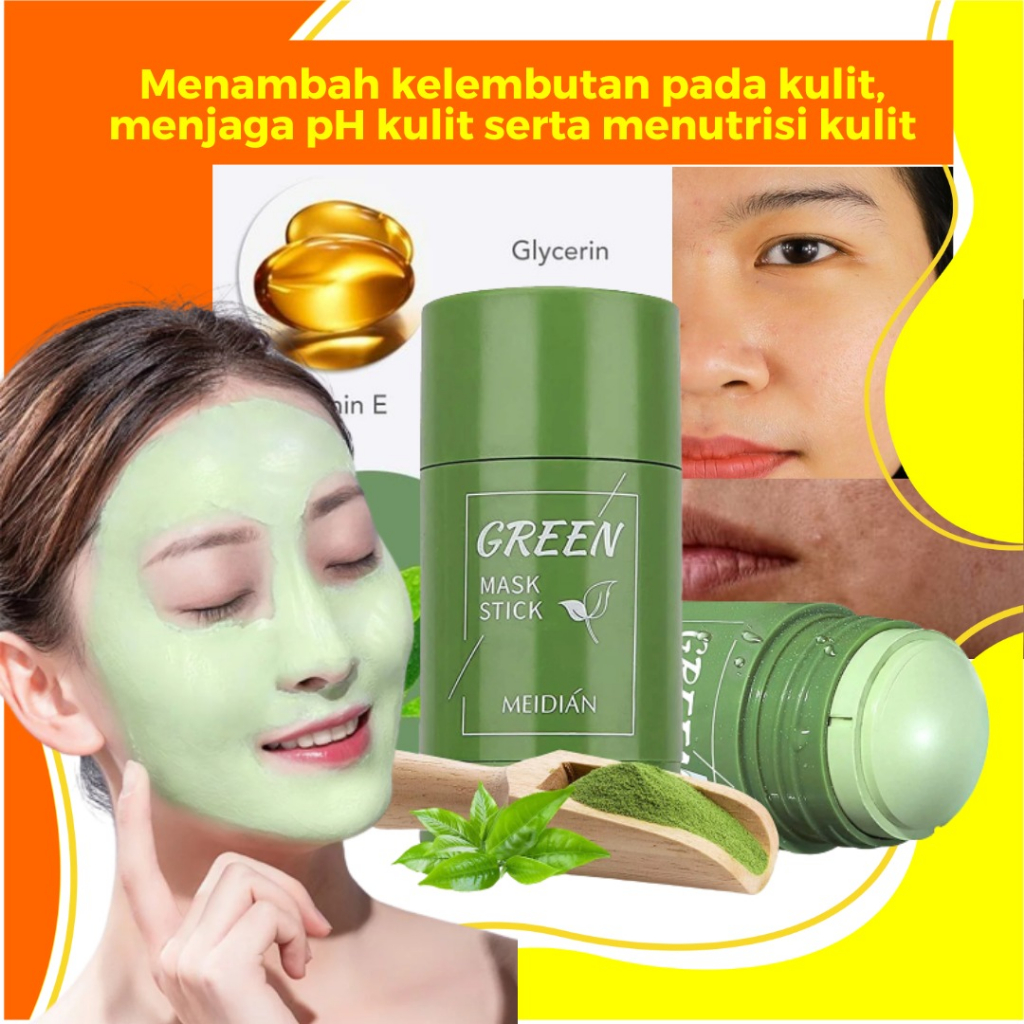 Green Mask Stick Original 100% / Meidian Green Mask Stick / Masker Green Tea / Green Mask Stik / Gre