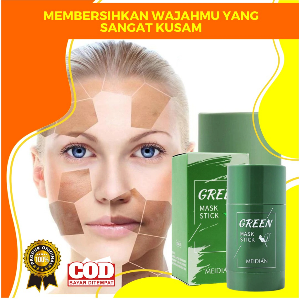 Green Mask Stick Original 100% / Meidian Green Mask Stick / Masker Green Tea / Green Mask Stik / Gre
