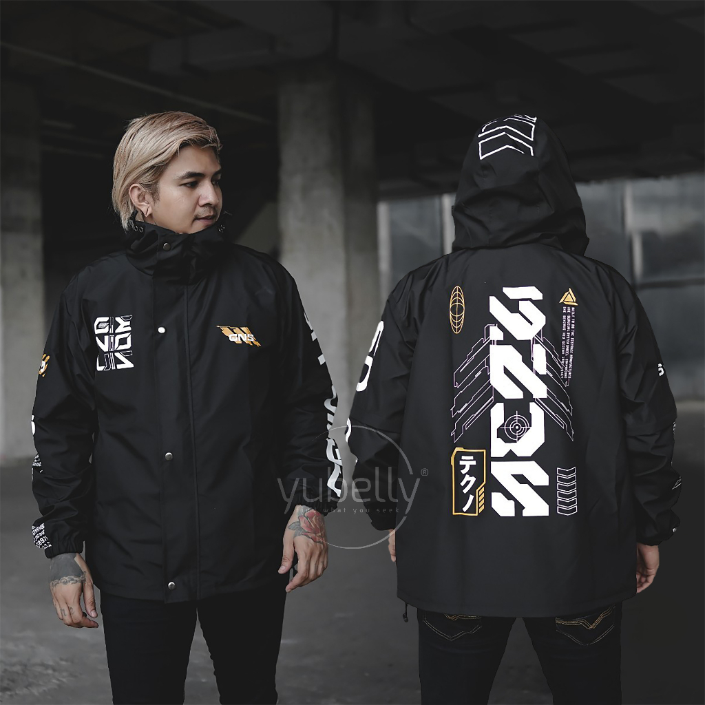 Jaket Pria Hoodie Cyber GENIOUS | Jaket Parasut Pria Hoodie Full Zipper | Jaket Resleting Pria Casua