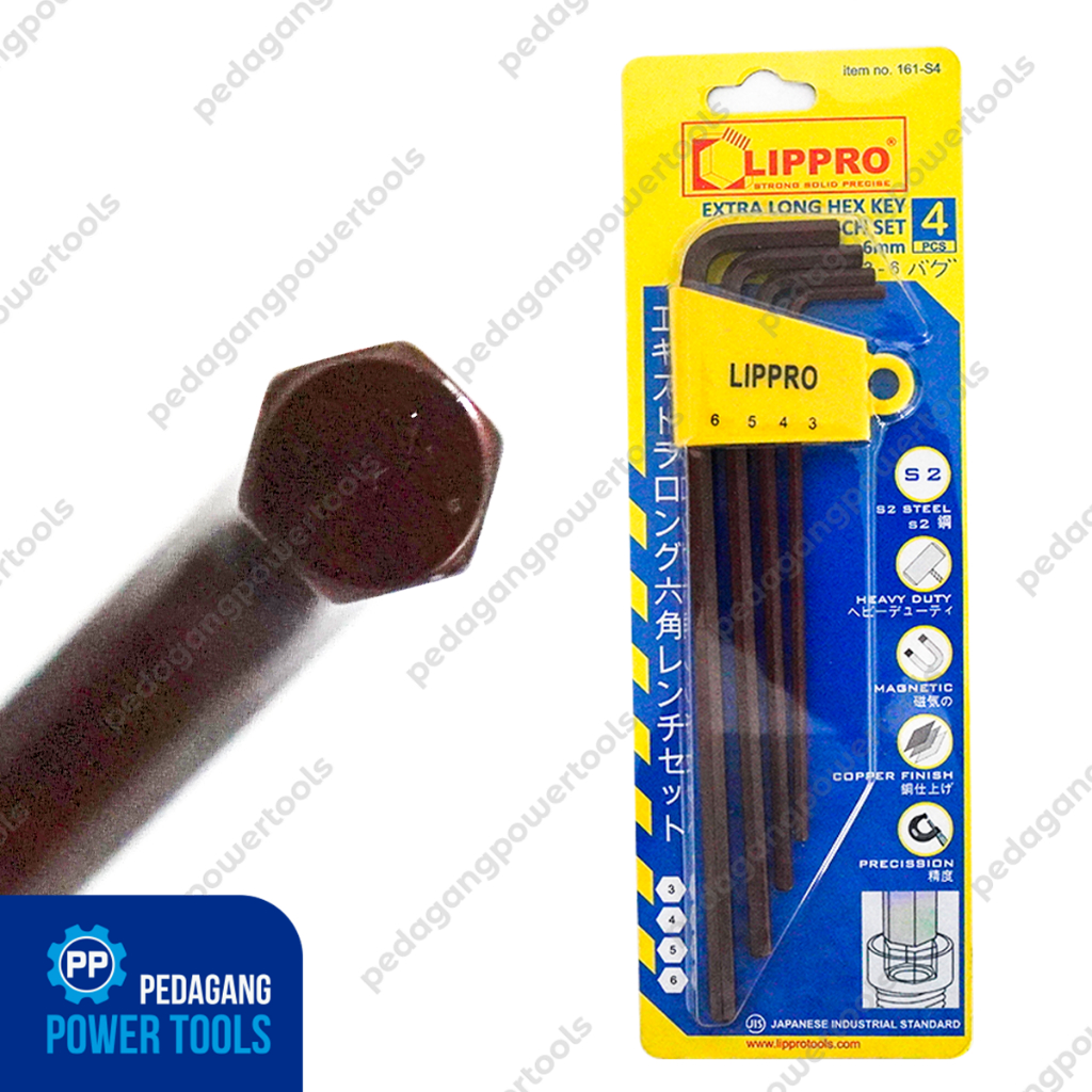 KUNCI L SET PANJANG 4 PCS EXTRA LONG PLAT LIPPRO 161-S4